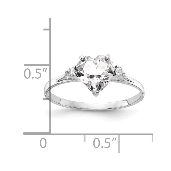 Goldia Rings 14k White Gold 7mm Heart Cubic Zirconia A Real Diamond ring