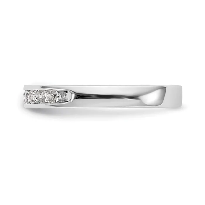 Goldia Rings 14k White Gold 9Stone 13 carat Round Diamond Complete Channel Band