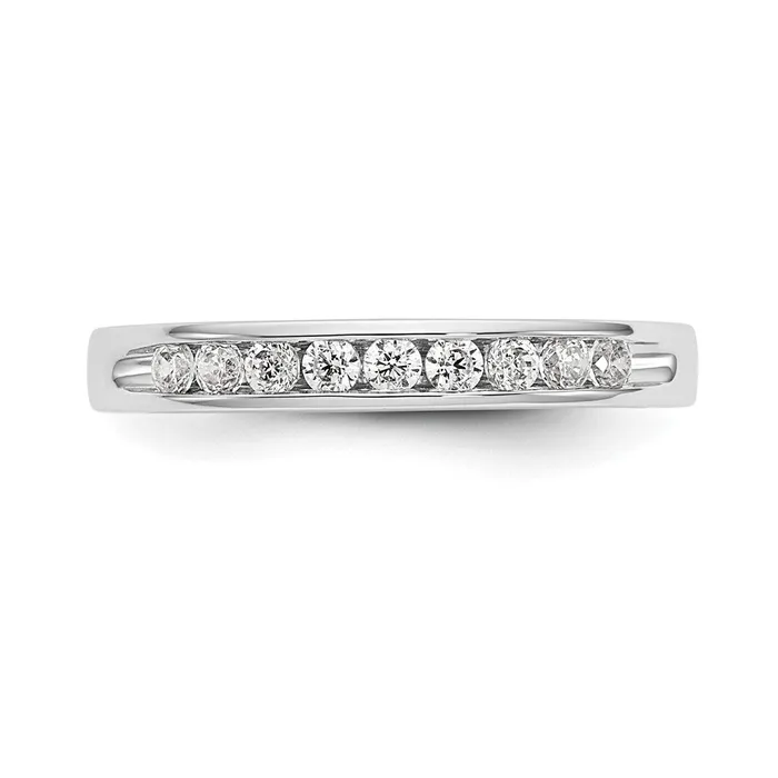 Goldia Rings 14k White Gold 9Stone 13 carat Round Diamond Complete Channel Band