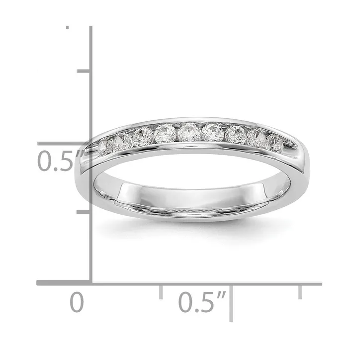 Goldia Rings 14k White Gold 9Stone 13 carat Round Diamond Complete Channel Band
