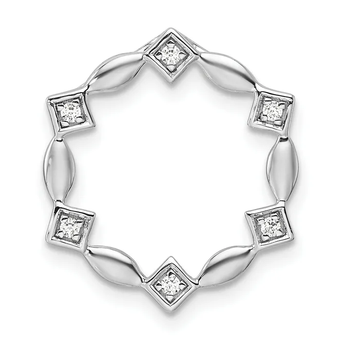 Goldia Rings 14K White Gold Lab Grown Diamond VSSI G Round Chain Slide