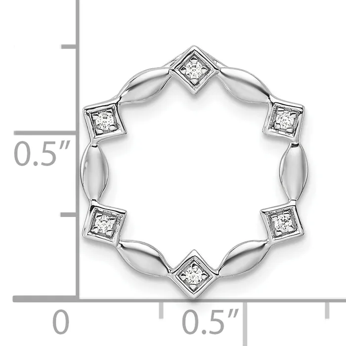 Goldia Rings 14K White Gold Lab Grown Diamond VSSI G Round Chain Slide