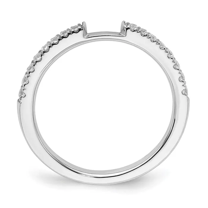 Goldia Rings 14k White Gold Real Diamond Contoured Wedding Band