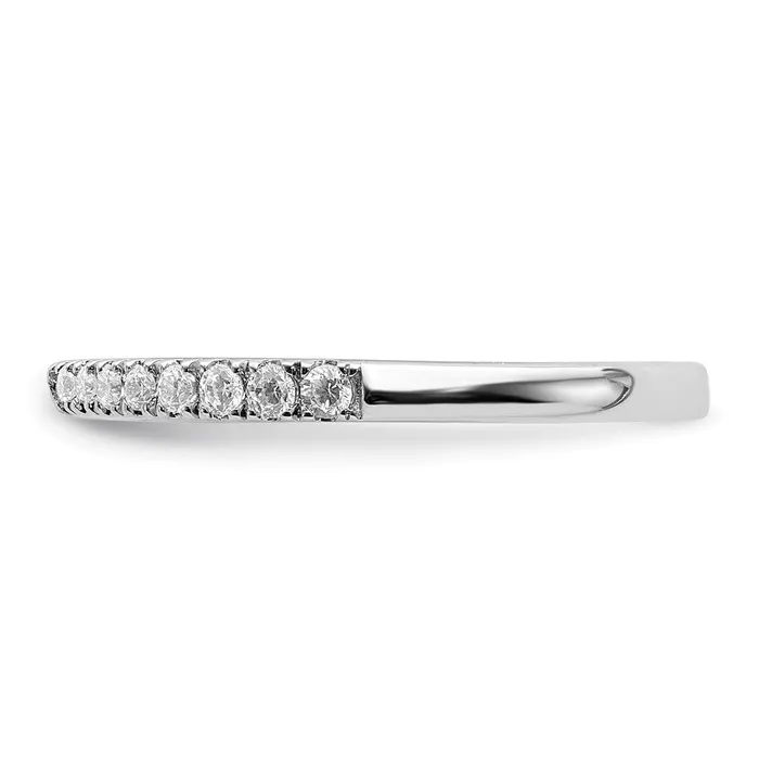 Goldia Rings 14k White Gold Real Diamond Contoured Wedding Band