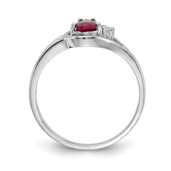 Goldia Rings 14k White Gold Ruby Real Diamond ring