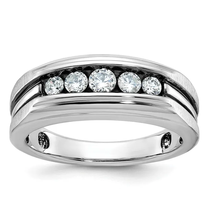Goldia Rings 14k White Gold with Black Rhodium Mens Satin 12 carat Diamond Complete Ring Goldia Rings 14k White Gold with Black Rhodium Mens Satin 12 carat Diamond Complete Ring