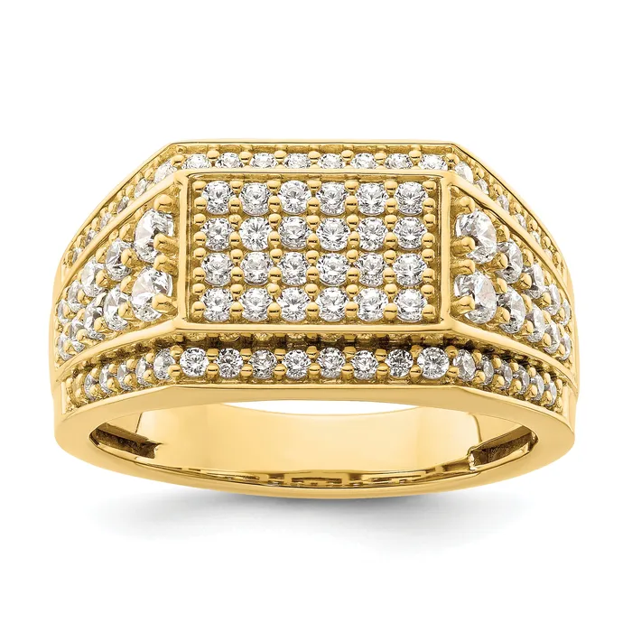 Goldia Rings 14k Yellow Gold 1 38 Ct Lab Grown Diamond VSSI G Mens Ring