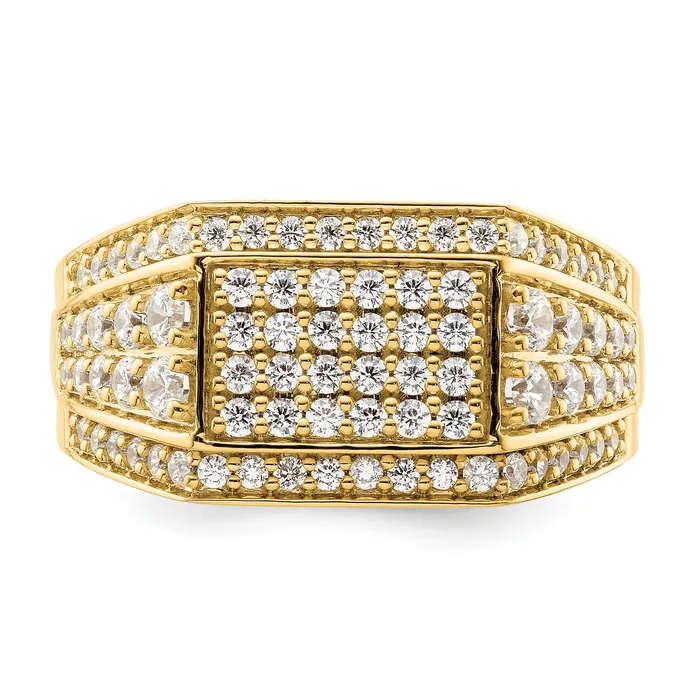Goldia Rings 14k Yellow Gold 1 38 Ct Lab Grown Diamond VSSI G Mens Ring