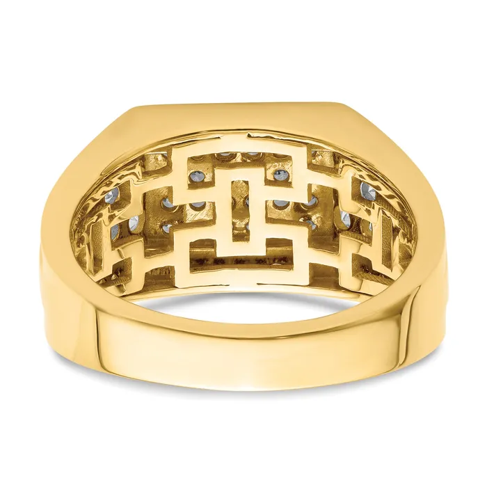 Goldia Rings 14k Yellow Gold 1 38 Ct Lab Grown Diamond VSSI G Mens Ring