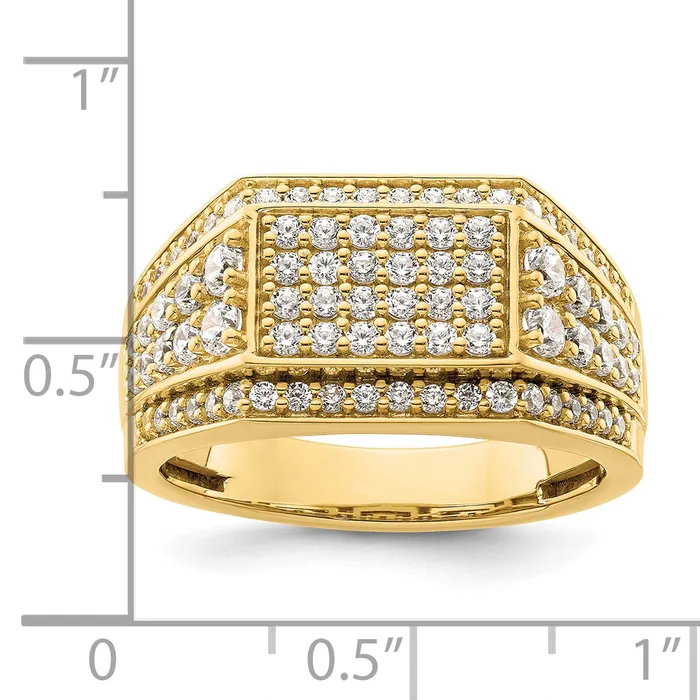 Goldia Rings 14k Yellow Gold 1 38 Ct Lab Grown Diamond VSSI G Mens Ring