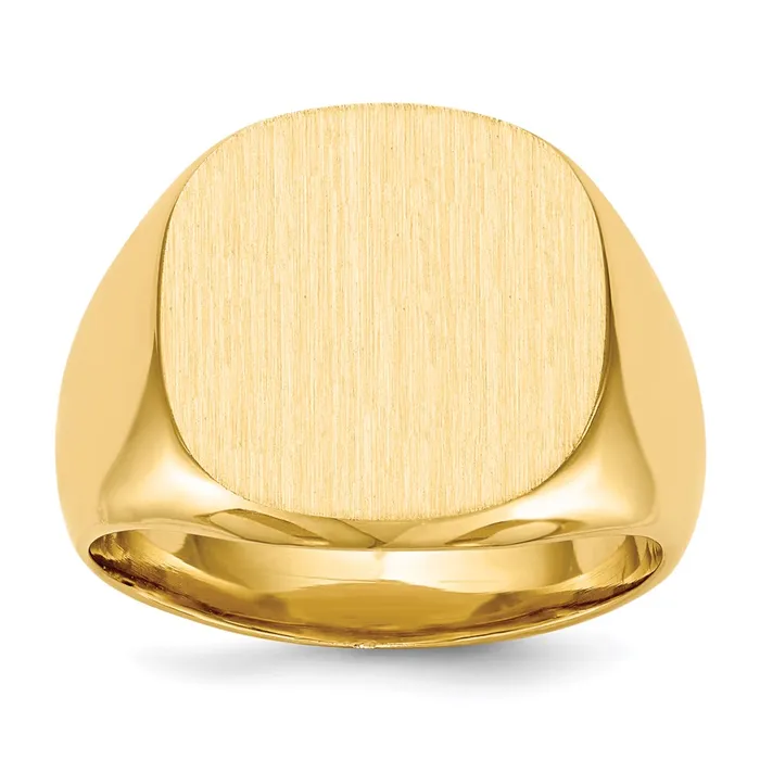 Goldia Rings 14K Yellow Gold 160x170mm Closed Back Mens Signet Ring