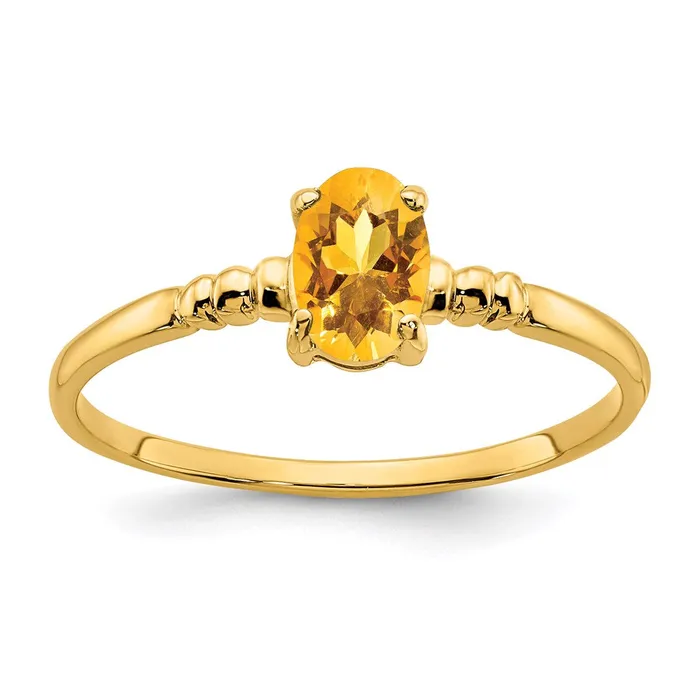 Goldia Rings 14K Yellow Gold 6x4mm Oval Citrine ring