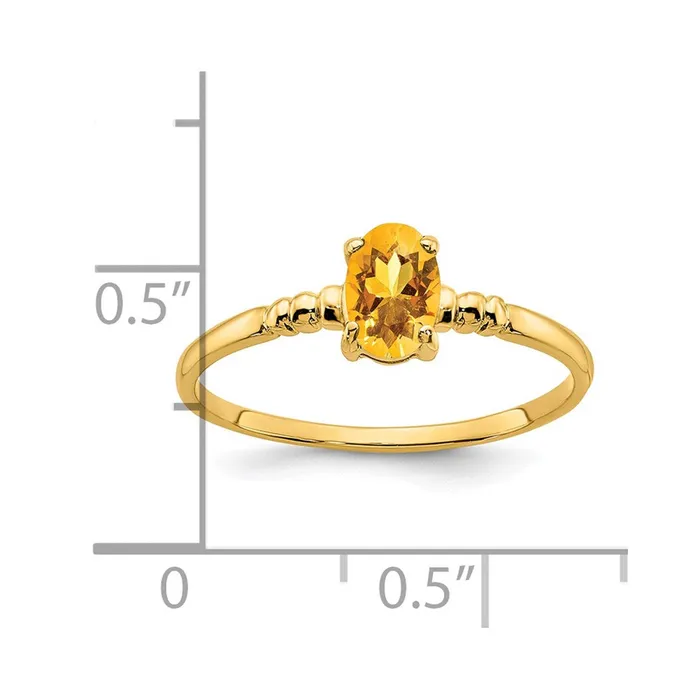 Goldia Rings 14K Yellow Gold 6x4mm Oval Citrine ring