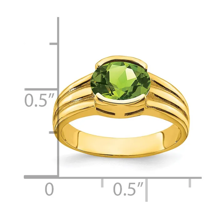 Goldia Rings 14K Yellow Gold 8x6mm Oval Peridot ring