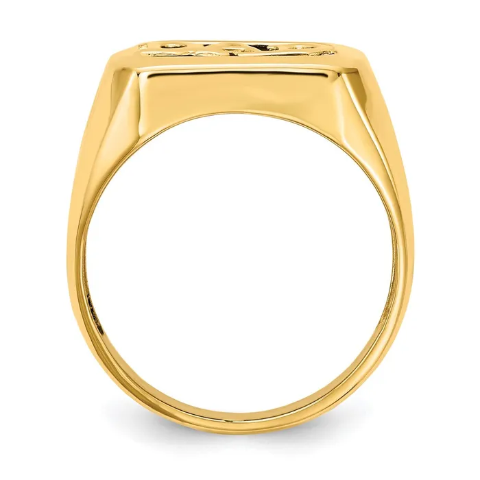 Goldia Rings 14k Yellow Gold AA Diamond Mens Onyx Dad Ring