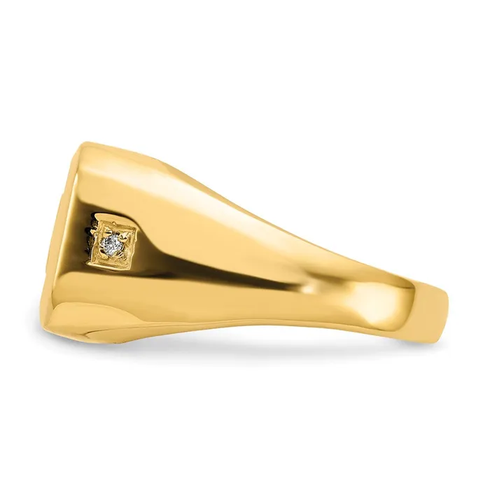 Goldia Rings 14k Yellow Gold AA Diamond Mens Onyx Dad Ring