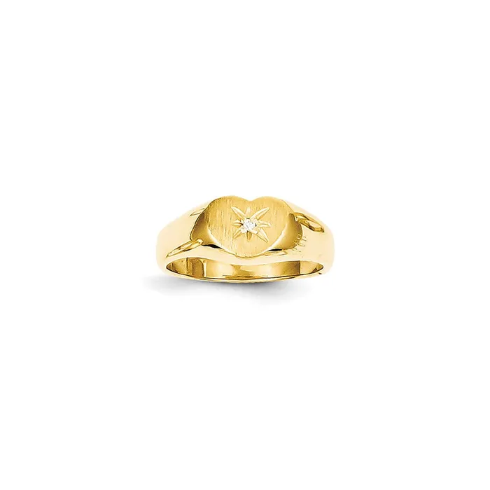 Goldia Rings 14k Yellow Gold AAA Diamond signet ring
