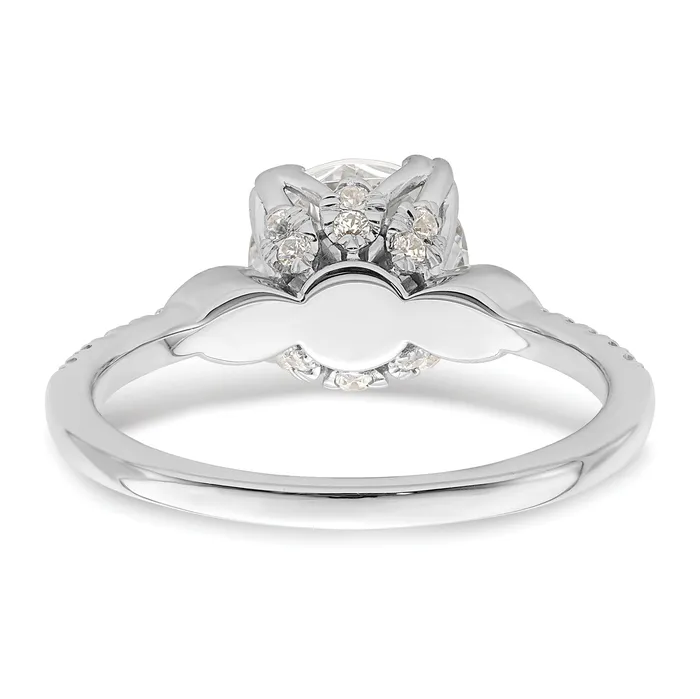 Goldia Rings 200ct CZ Solid Real 14k White Polish 2ct Round Engagement Dia Ring