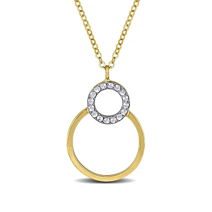 Goldia Rings Overlapping Open Circles Pendant in 10K TwoTone Gold
