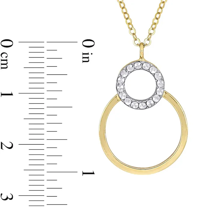 Goldia Rings Overlapping Open Circles Pendant in 10K TwoTone Gold Goldia Rings Overlapping Open Circles Pendant in 10K TwoTone Gold