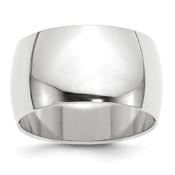 Goldia Rings Solid 10K White Gold 12mm Half Round MensWomens Wedding Band Ring Size 95 Goldia Rings Solid 10K White Gold 12mm Half Round MensWomens Wedding Band Ring Size 95