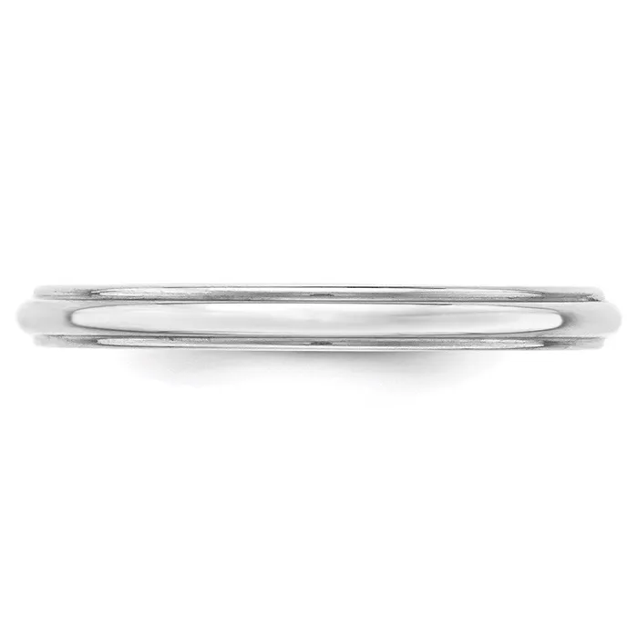 Goldia Rings Solid 10K White Gold 25mm Half Round with Edge MensWomens Wedding Band Ring Size 125 Goldia Rings Solid 10K White Gold 25mm Half Round with Edge MensWomens Wedding Band Ring Size 125