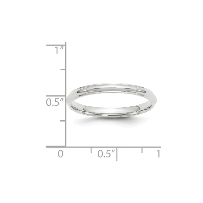 Goldia Rings Solid 10K White Gold 25mm Half Round with Edge MensWomens Wedding Band Ring Size 125 Goldia Rings Solid 10K White Gold 25mm Half Round with Edge MensWomens Wedding Band Ring Size 125