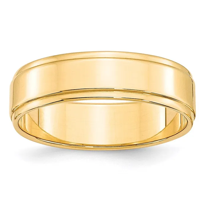 Goldia Rings Solid 10K Yellow Gold 6mm Flat with Step Edge MensWomens Wedding Band Ring Size 75 Goldia Rings Solid 10K Yellow Gold 6mm Flat with Step Edge MensWomens Wedding Band Ring Size 75