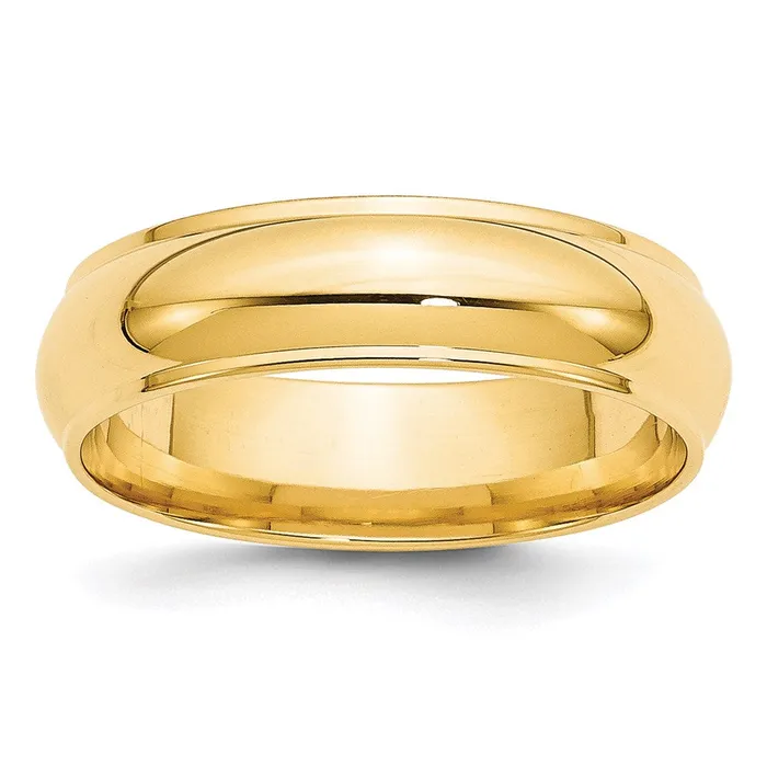 Goldia Rings Solid 10K Yellow Gold 6mm Half Round with Edge MensWomens Wedding Band Ring Size 13 Goldia Rings Solid 10K Yellow Gold 6mm Half Round with Edge MensWomens Wedding Band Ring Size 13