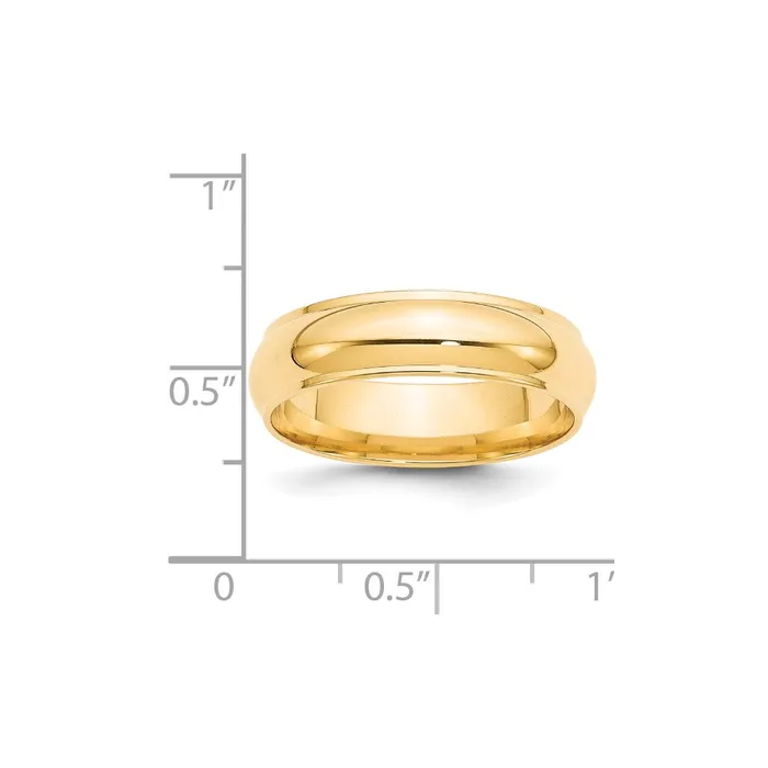 Goldia Rings Solid 10K Yellow Gold 6mm Half Round with Edge MensWomens Wedding Band Ring Size 13 Goldia Rings Solid 10K Yellow Gold 6mm Half Round with Edge MensWomens Wedding Band Ring Size 13