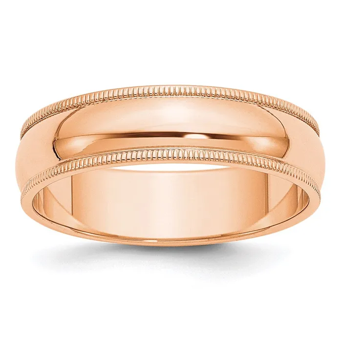 Goldia Rings Solid 10K Yellow Gold Rose Gold 6mm Milgrain Half Round MensWomens Wedding Band Ring Size 135 Goldia Rings Solid 10K Yellow Gold Rose Gold 6mm Milgrain Half Round MensWomens Wedding Band Ring Size 135