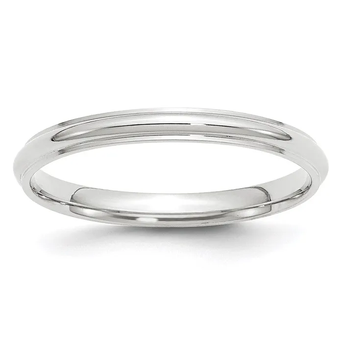 Goldia Rings Solid 14K White Gold 25mm Half Round with Edge MensWomens Wedding Band Ring Size 7 Goldia Rings Solid 14K White Gold 25mm Half Round with Edge MensWomens Wedding Band Ring Size 7