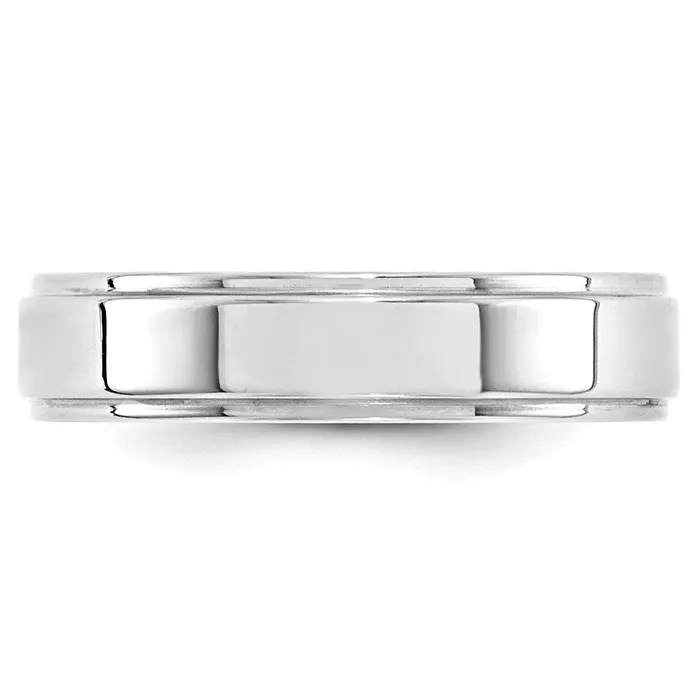 Goldia Rings Solid 14K White Gold 5mm Flat with Step Edge MensWomens Wedding Band Ring Size 135 Goldia Rings Solid 14K White Gold 5mm Flat with Step Edge MensWomens Wedding Band Ring Size 135