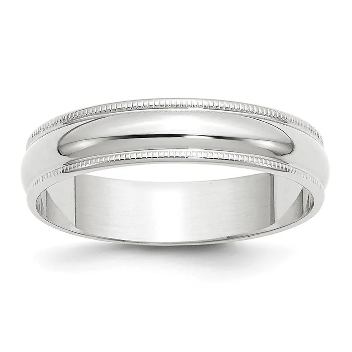 Goldia Rings Solid 14K White Gold 5mm Light Weight Milgrain Half Round MensWomens Wedding Band Ring Size 115 Goldia Rings Solid 14K White Gold 5mm Light Weight Milgrain Half Round MensWomens Wedding Band Ring Size 115