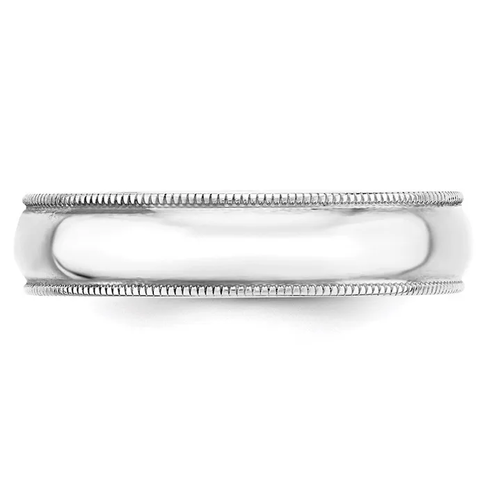 Goldia Rings Solid 14K White Gold 5mm Light Weight Milgrain Half Round MensWomens Wedding Band Ring Size 115 Goldia Rings Solid 14K White Gold 5mm Light Weight Milgrain Half Round MensWomens Wedding Band Ring Size 115