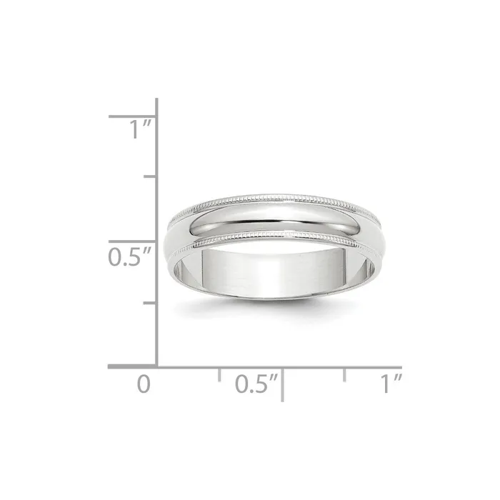 Goldia Rings Solid 14K White Gold 5mm Light Weight Milgrain Half Round MensWomens Wedding Band Ring Size 115 Goldia Rings Solid 14K White Gold 5mm Light Weight Milgrain Half Round MensWomens Wedding Band Ring Size 115