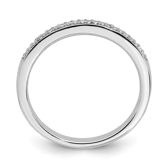 Goldia Rings Solid 14k White Gold Simulated CZ Wedding Band