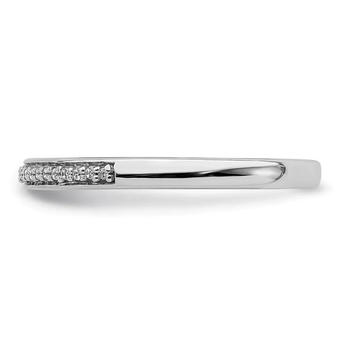 Goldia Rings Solid 14k White Gold Simulated CZ Wedding Band