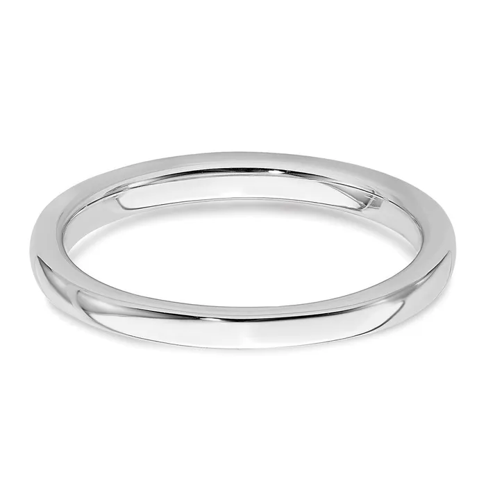 Goldia Rings Solid 14k White Gold Simulated CZ Wedding Band