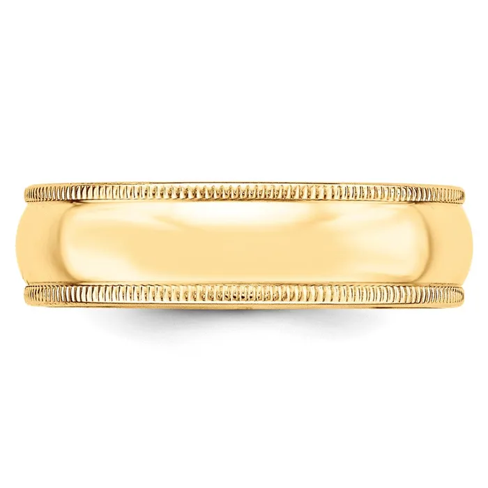 Goldia Rings Solid 14K Yellow Gold 6mm Milgrain HalfRound Wedding MensWomens Wedding Band Ring Size 55 Goldia Rings Solid 14K Yellow Gold 6mm Milgrain HalfRound Wedding MensWomens Wedding Band Ring Size 55