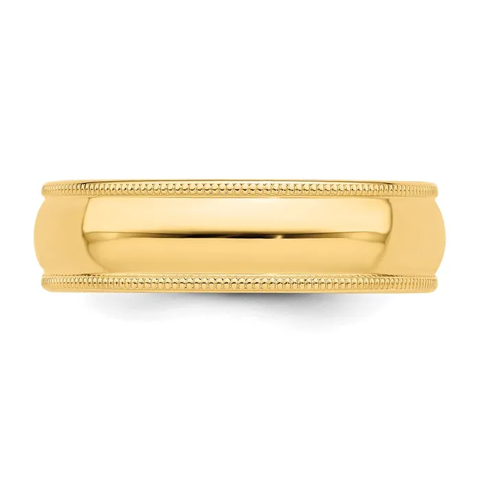 Goldia Rings Solid 14K Yellow Gold 6mm Milgrain HalfRound Wedding MensWomens Wedding Band Ring Size 55 Goldia Rings Solid 14K Yellow Gold 6mm Milgrain HalfRound Wedding MensWomens Wedding Band Ring Size 55