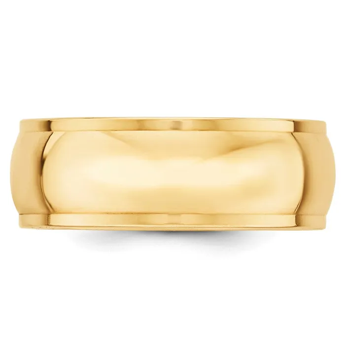 Goldia Rings Solid 14K Yellow Gold 8mm Half Round with Edge MensWomens Wedding Band Ring Size 95 Goldia Rings Solid 14K Yellow Gold 8mm Half Round with Edge MensWomens Wedding Band Ring Size 95