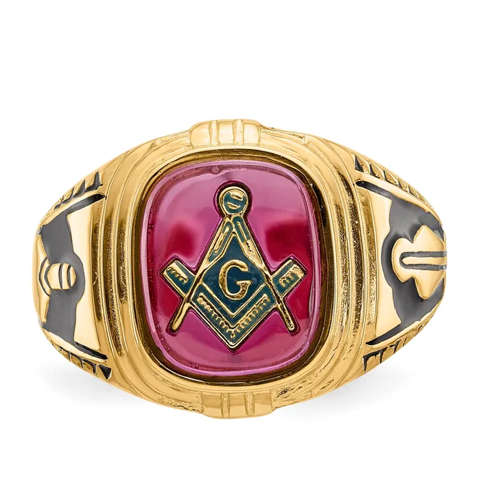 Goldia Rings Solid 14k Yellow Gold AAA Simulated CZ mens Ring