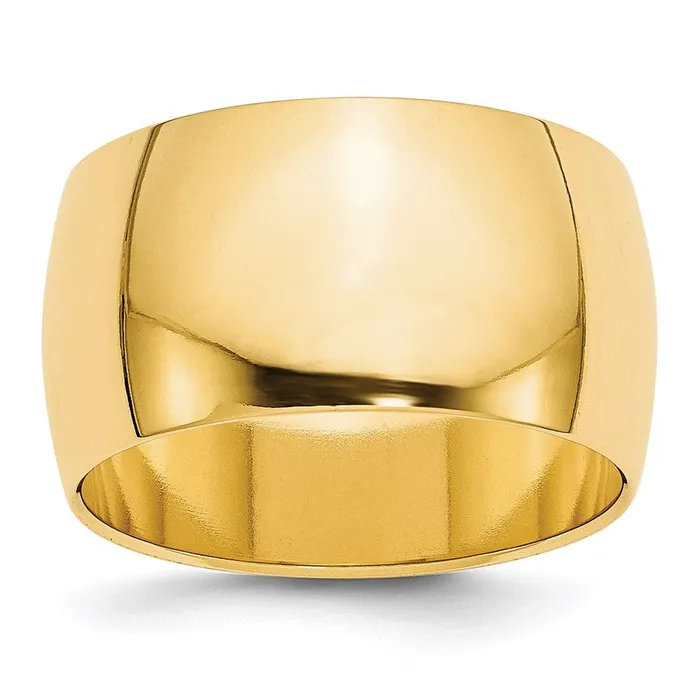 Goldia Rings Solid 18K Yellow Gold 12mm Half Round MensWomens Wedding Band Ring Size 6 Goldia Rings Solid 18K Yellow Gold 12mm Half Round MensWomens Wedding Band Ring Size 6