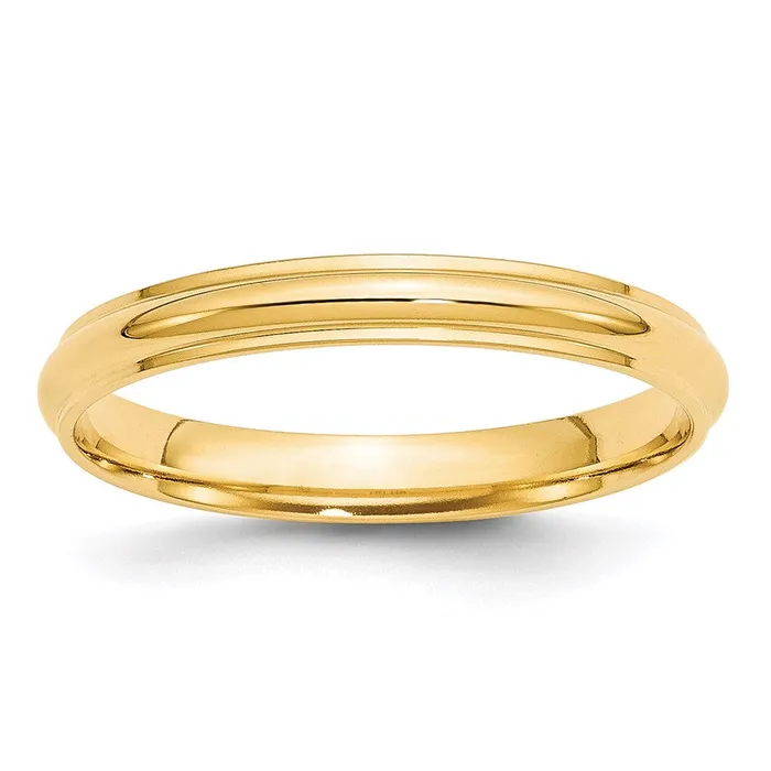Goldia Rings Solid 18K Yellow Gold 3mm Half Round with Edge MensWomens Wedding Band Ring Size 7 Goldia Rings Solid 18K Yellow Gold 3mm Half Round with Edge MensWomens Wedding Band Ring Size 7
