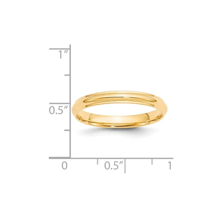 Goldia Rings Solid 18K Yellow Gold 3mm Half Round with Edge MensWomens Wedding Band Ring Size 7 Goldia Rings Solid 18K Yellow Gold 3mm Half Round with Edge MensWomens Wedding Band Ring Size 7