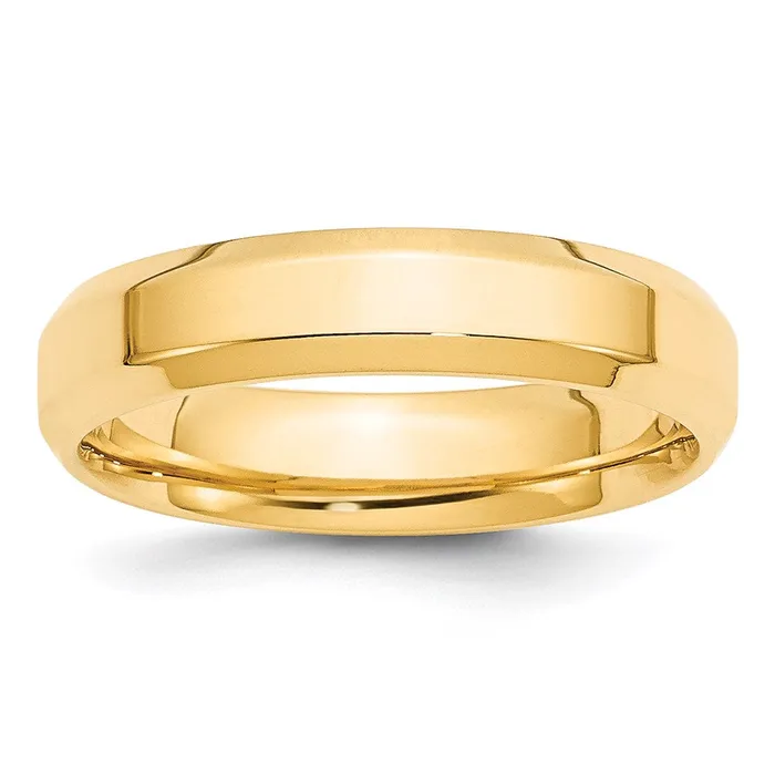 Goldia Rings Solid 18K Yellow Gold 5mm Bevel Edge Comfort Fit MensWomens Wedding Band Ring Size 125 Goldia Rings Solid 18K Yellow Gold 5mm Bevel Edge Comfort Fit MensWomens Wedding Band Ring Size 125