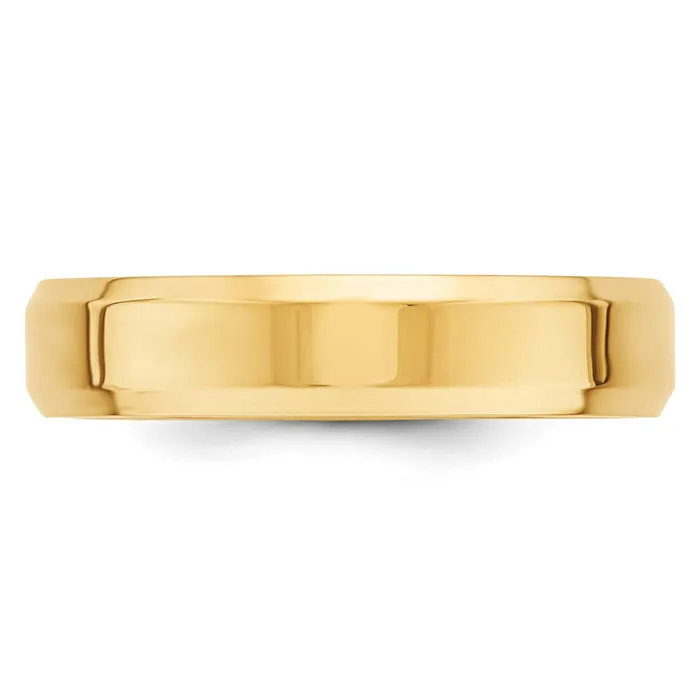 Goldia Rings Solid 18K Yellow Gold 5mm Bevel Edge Comfort Fit MensWomens Wedding Band Ring Size 125 Goldia Rings Solid 18K Yellow Gold 5mm Bevel Edge Comfort Fit MensWomens Wedding Band Ring Size 125