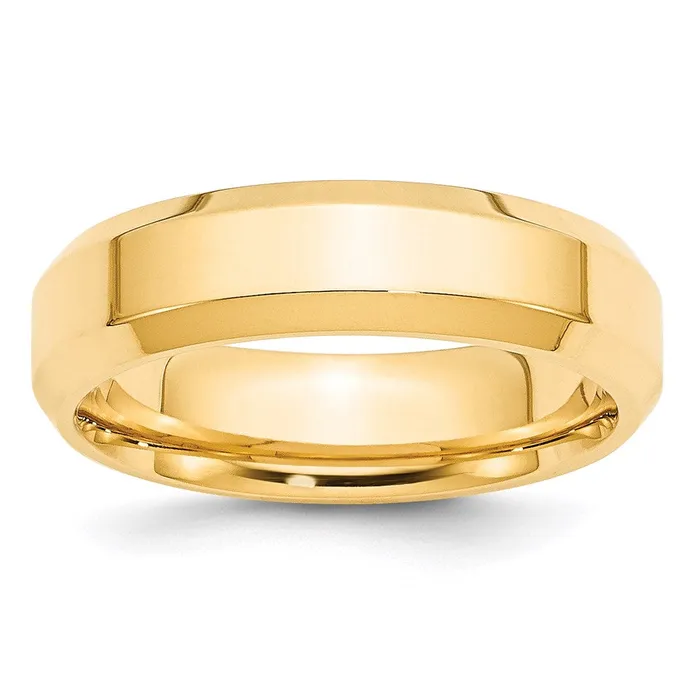 Goldia Rings Solid 18K Yellow Gold 6mm Bevel Edge Comfort Fit MensWomens Wedding Band Ring Size 65 Goldia Rings Solid 18K Yellow Gold 6mm Bevel Edge Comfort Fit MensWomens Wedding Band Ring Size 65