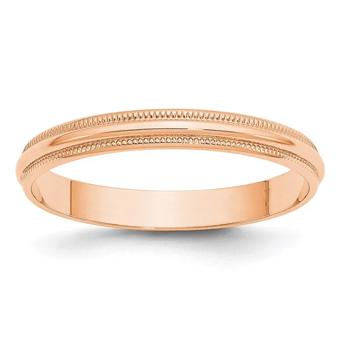 Goldia Rings Solid 18K Yellow Gold Rose Gold 3mm Light Weight Milgrain Half Round MensWomens Wedding Band Ring Size 125 Goldia Rings Solid 18K Yellow Gold Rose Gold 3mm Light Weight Milgrain Half Round MensWomens Wedding Band Ring Size 125